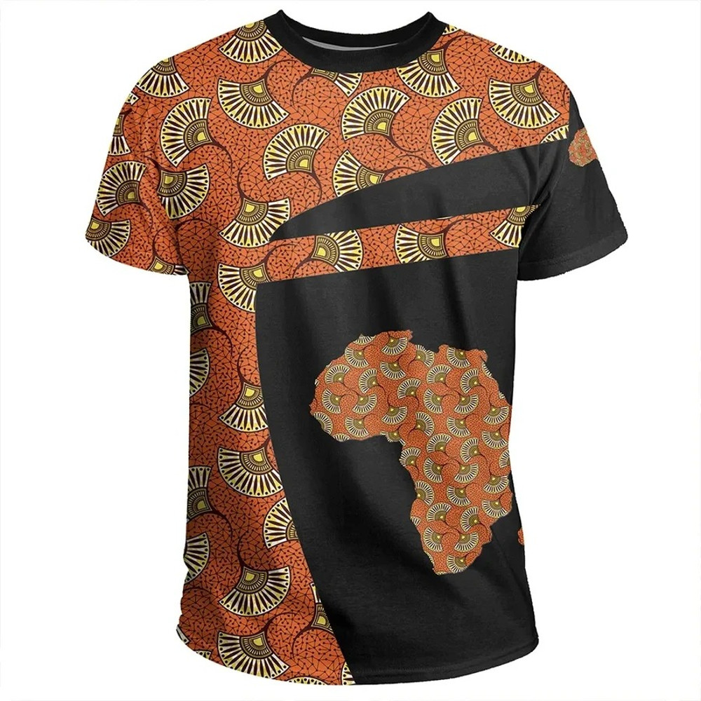 Ankara Cloth - African Flora Tee - Sport Style, African T-shirt For Men Women