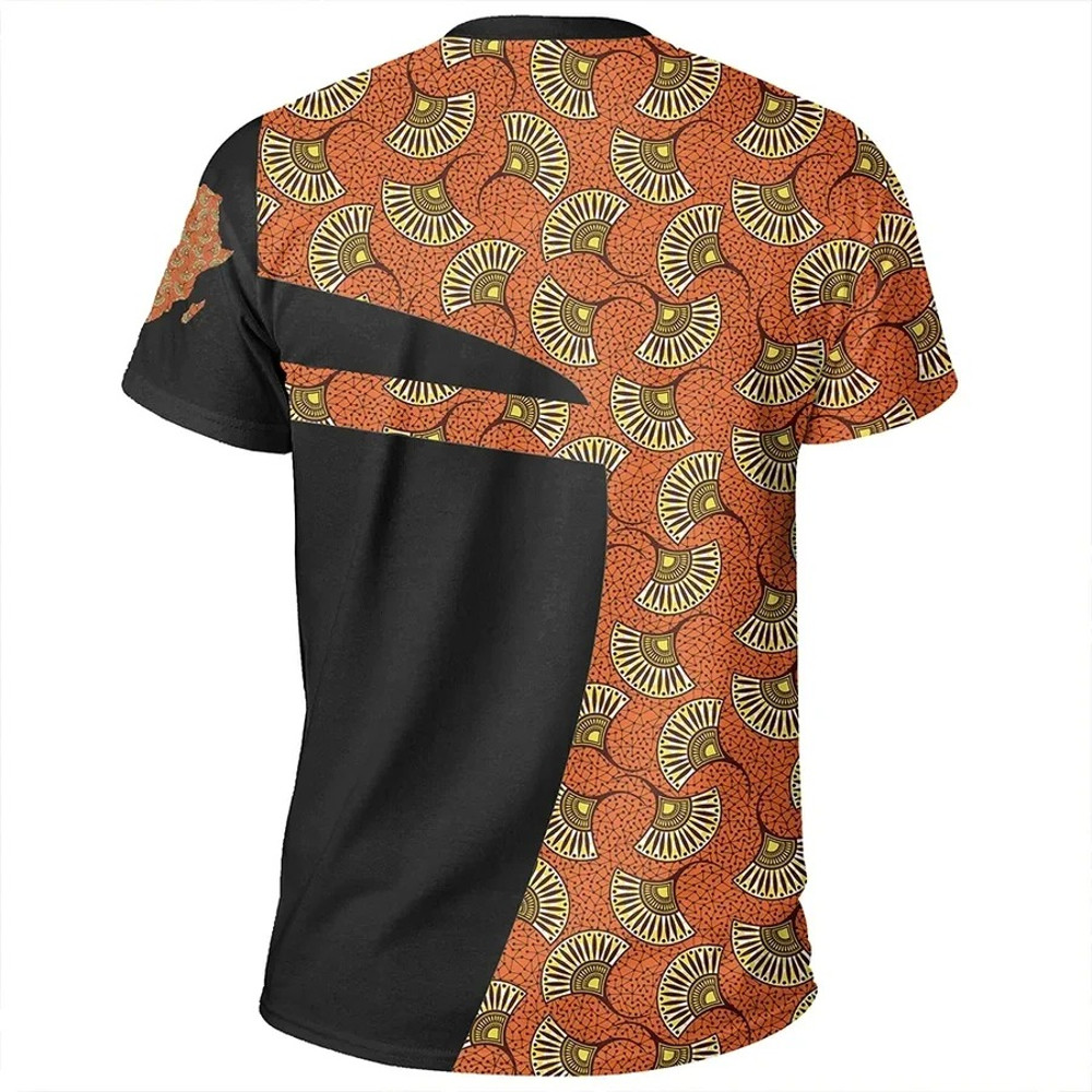 Ankara Cloth - African Flora Tee - Sport Style, African T-shirt For Men Women