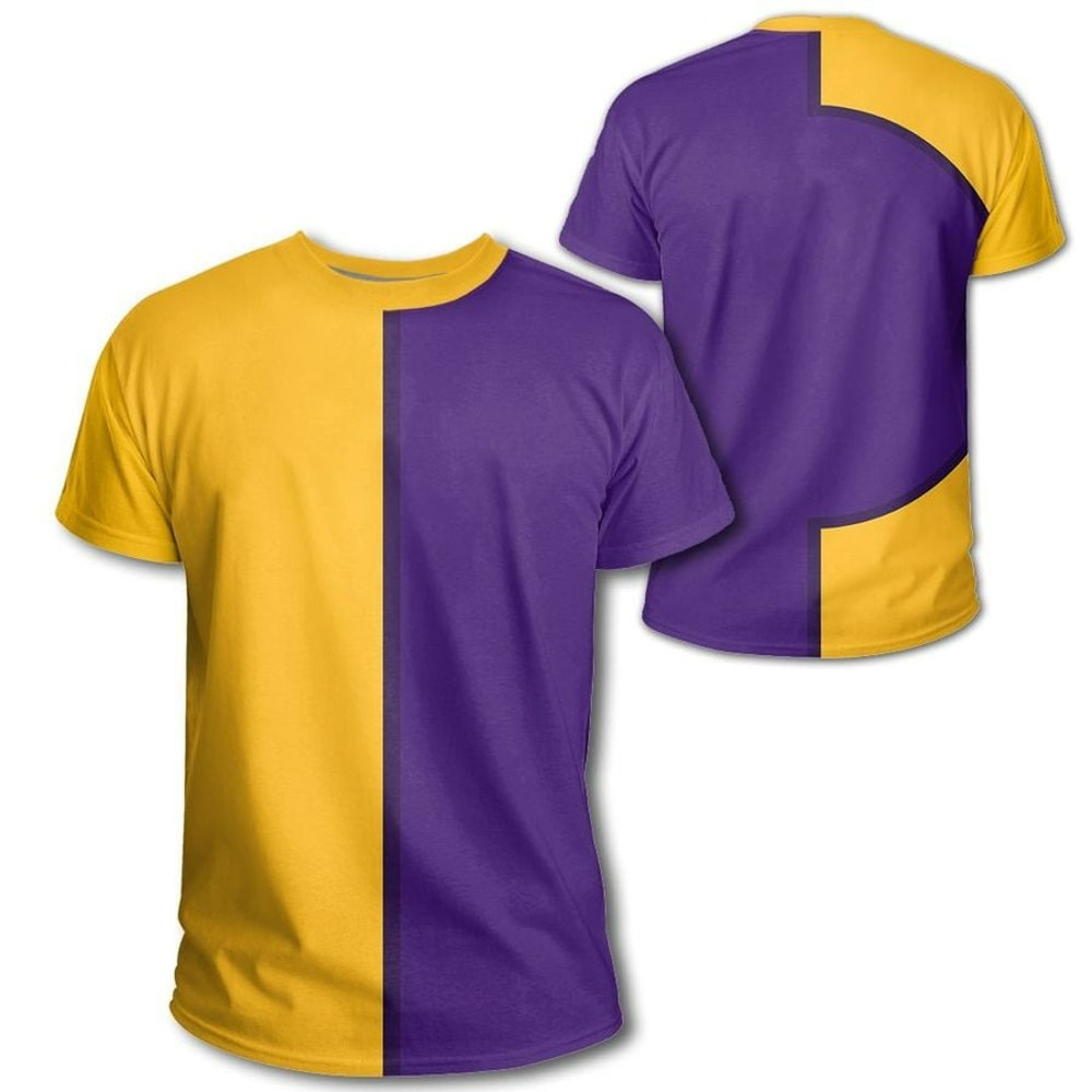 Yellow Purple Cycle Style T-Shirt, African T-shirt For Men Women