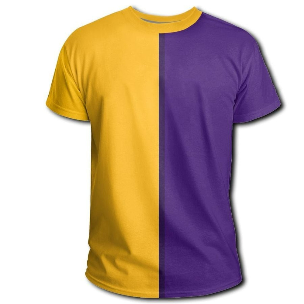 Yellow Purple Cycle Style T-Shirt, African T-shirt For Men Women
