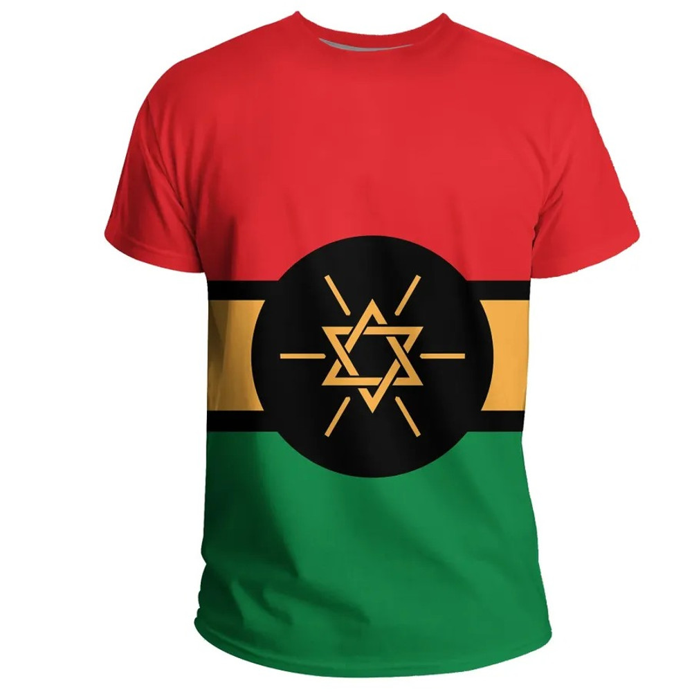 Personalized Ethiopia Flag Black T-shirt, African T-shirt For Men Women