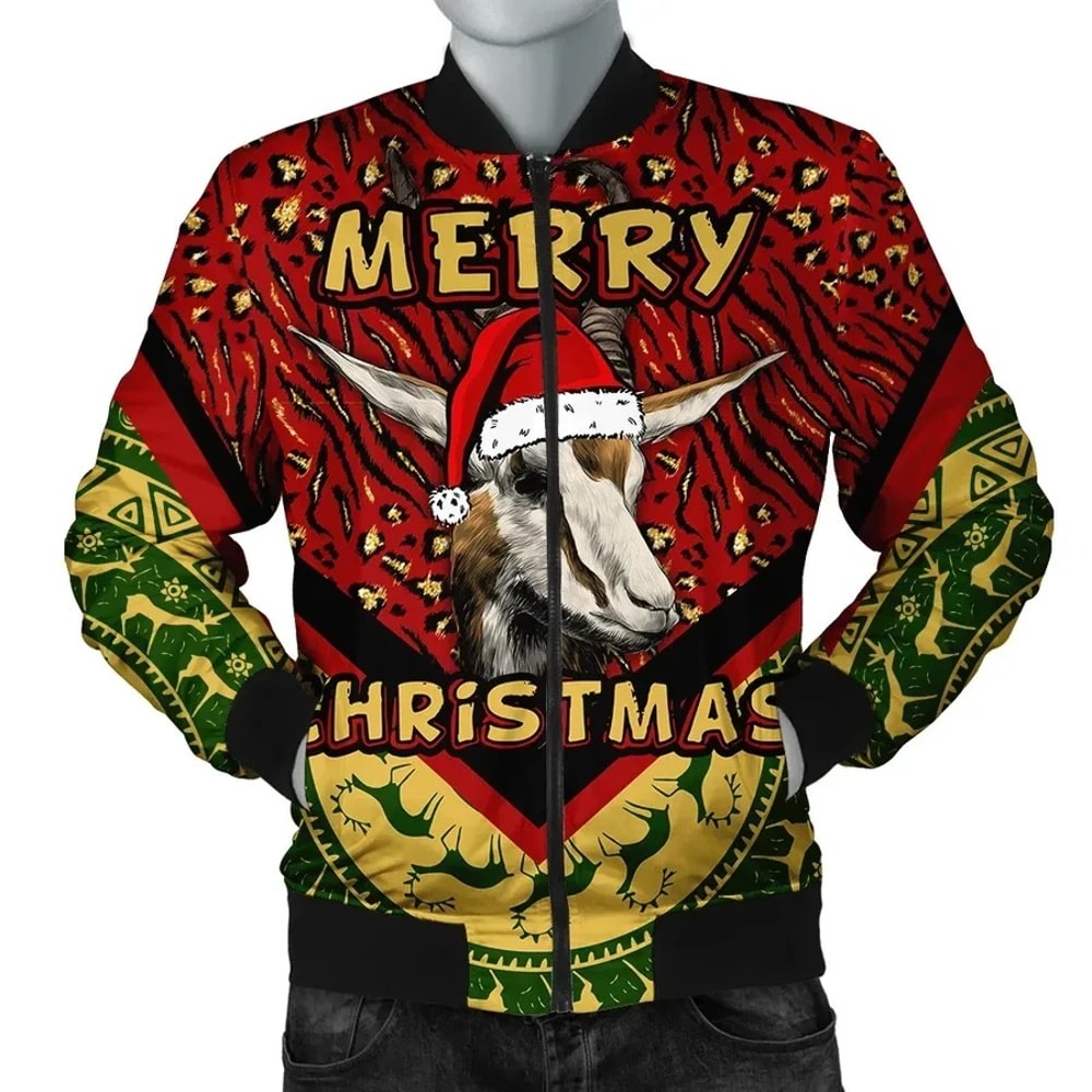 Christmas Springbok Bomber Jacket, African Bomber Jacket For Men Women