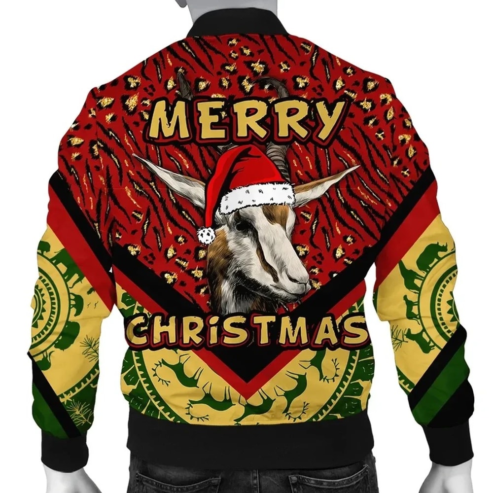 Christmas Springbok Bomber Jacket, African Bomber Jacket For Men Women