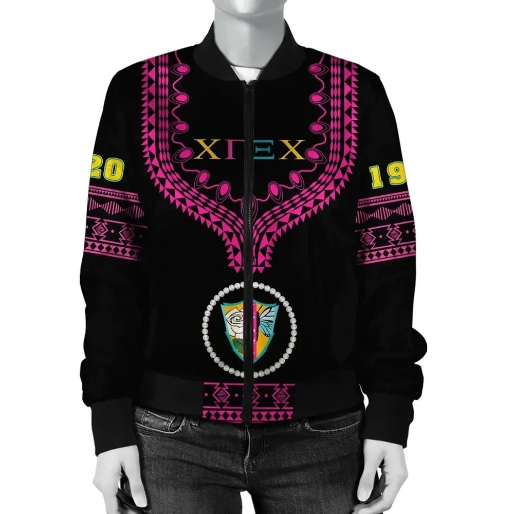 Chi Gamma Xi Chi Dashiki Bomber Jacket - Alva Style, African Bomber Jacket For Men Women