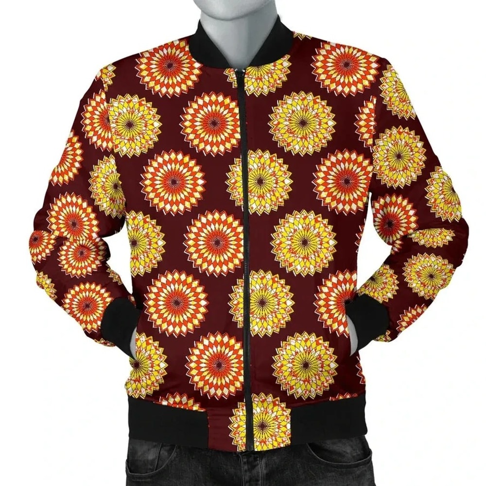 Ankara Cloth - Geometric Nawiri Bomber Jacket, African Bomber Jacket For Men Women