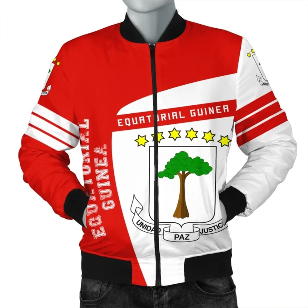 Equatorial Guinea Bomber Sport Premium, African Bomber Jacket For Men Women