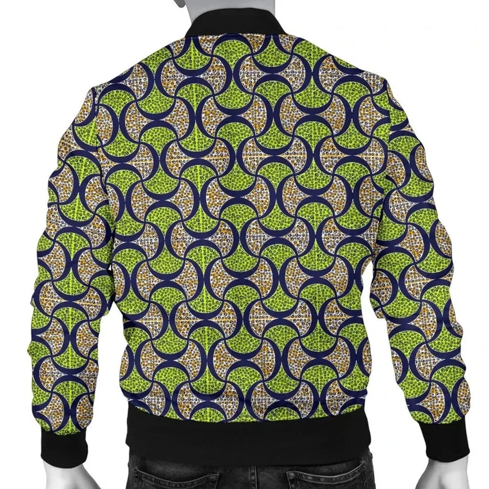 Ankara Cloth - Ogee Drop Bomber Jacket, African Bomber Jacket For Men Women
