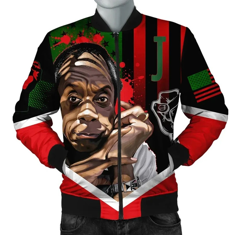 African American Flag James Baldwin Bomber Jacket, African Bomber Jacket For Men Women