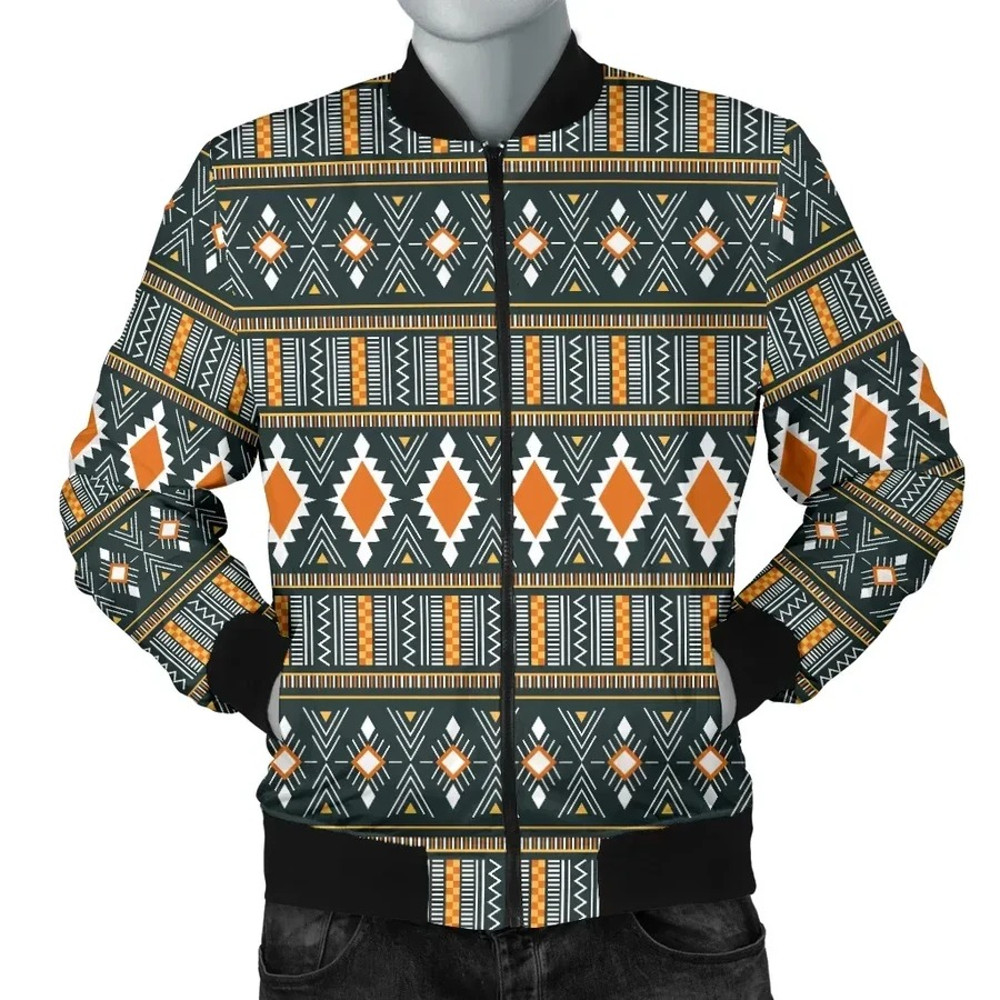 Kente Cloth - Ashanti Geometric Bomber Jacket, African Bomber Jacket For Men Women