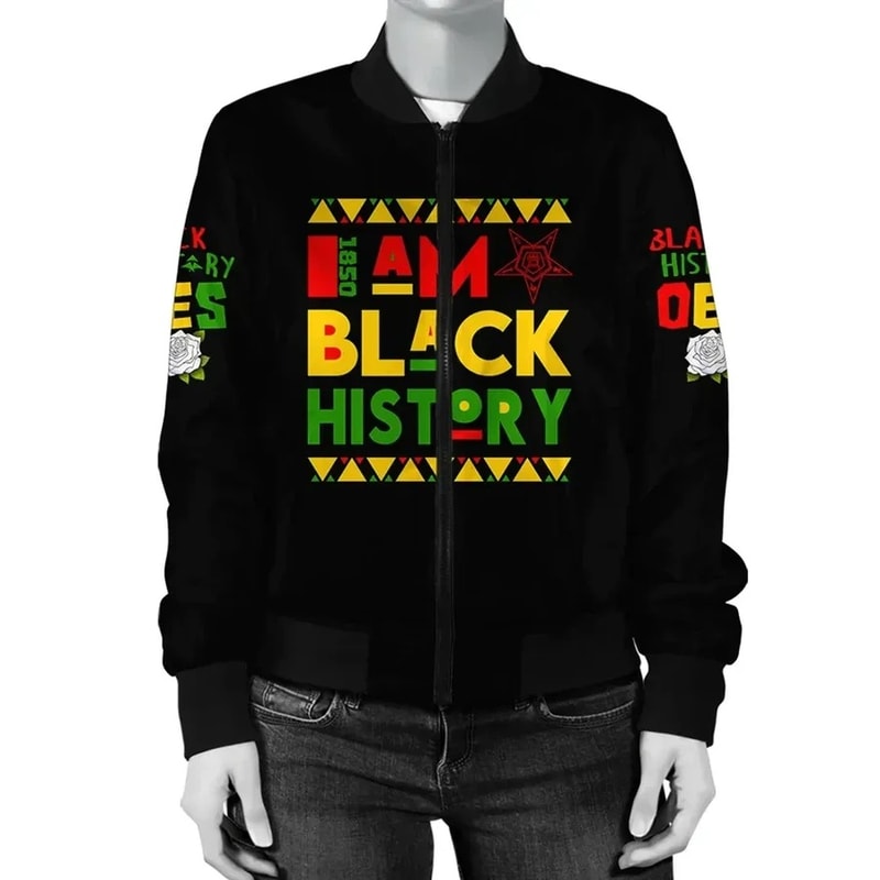 Black History Order of the Eastern Star Bomber Jacket, African Bomber Jacket For Men Women