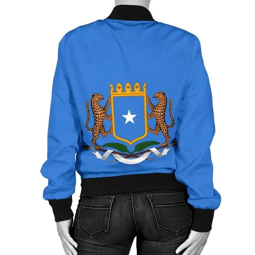 Somalia Coat Of Arms Flag Women's Bomber Jacket, African Bomber Jacket For Men Women