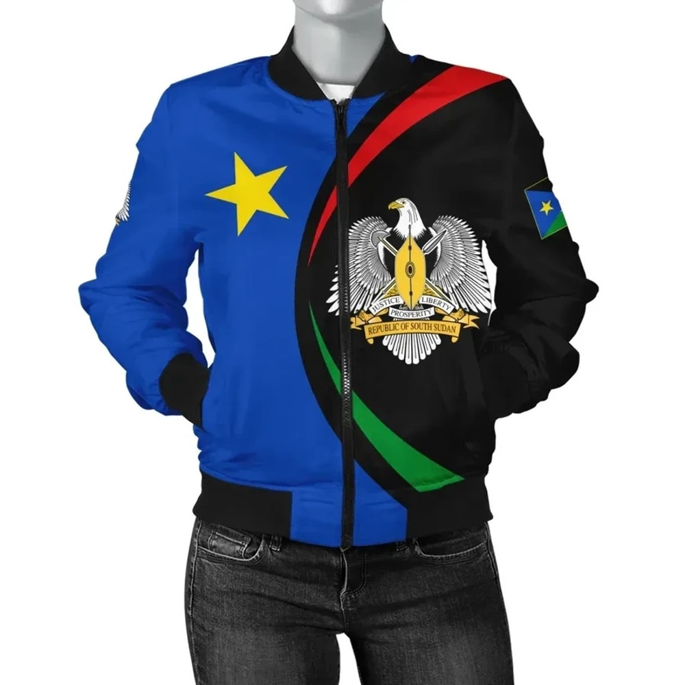 South Sudan Bomber Jacket - Circle Style, African Bomber Jacket For Men Women