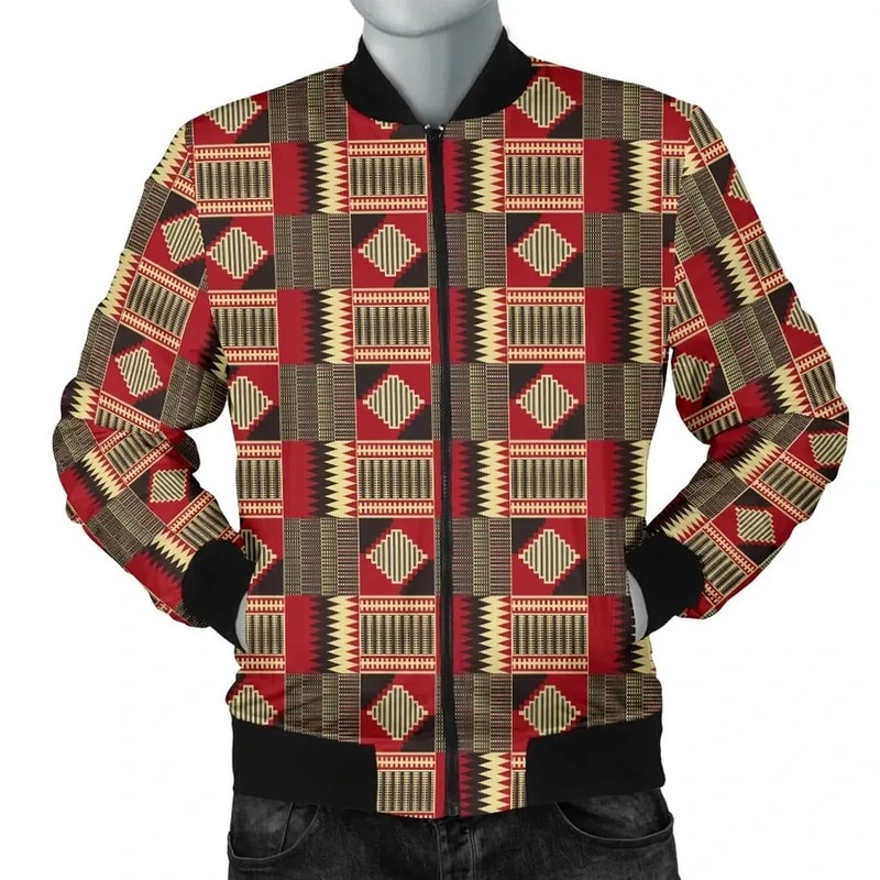 Kente Cloth - Family Unity Bomber Jacket, African Bomber Jacket For Men Women