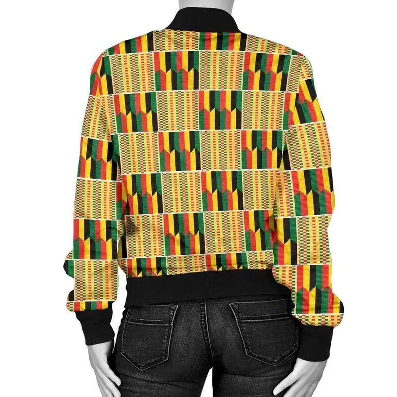 Kente Cloth - Jamaican Concept Bomber Women, African Bomber Jacket For Men Women