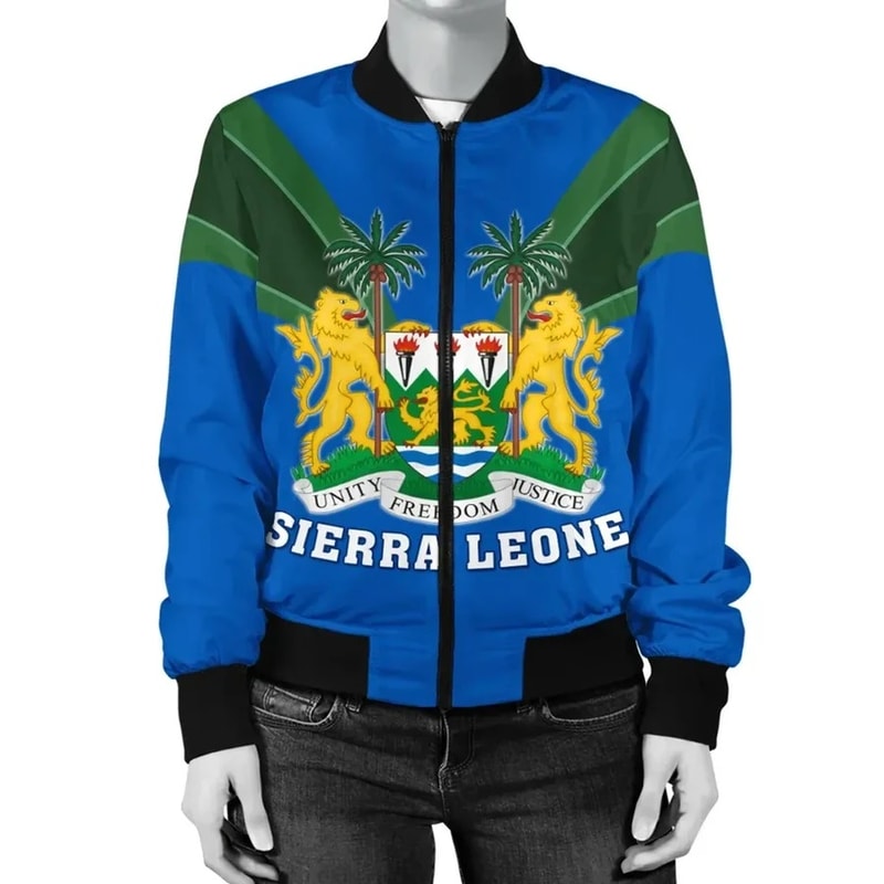 Sierra Leone Bomber Tusk Style, African Bomber Jacket For Men Women