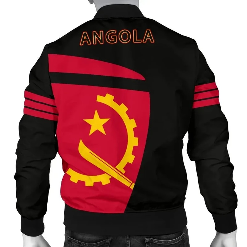 Angola Sport Style Men's Bomber Jacket, African Bomber Jacket For Men Women