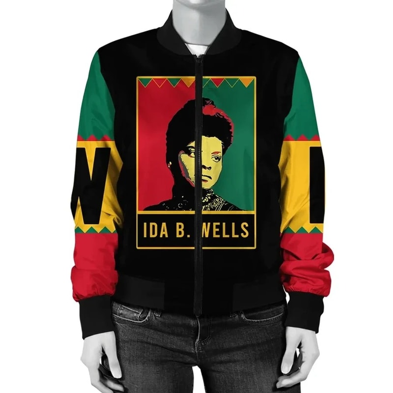 Ida B. Wells Black History Month Style Bomber Jacket, African Bomber Jacket For Men Women