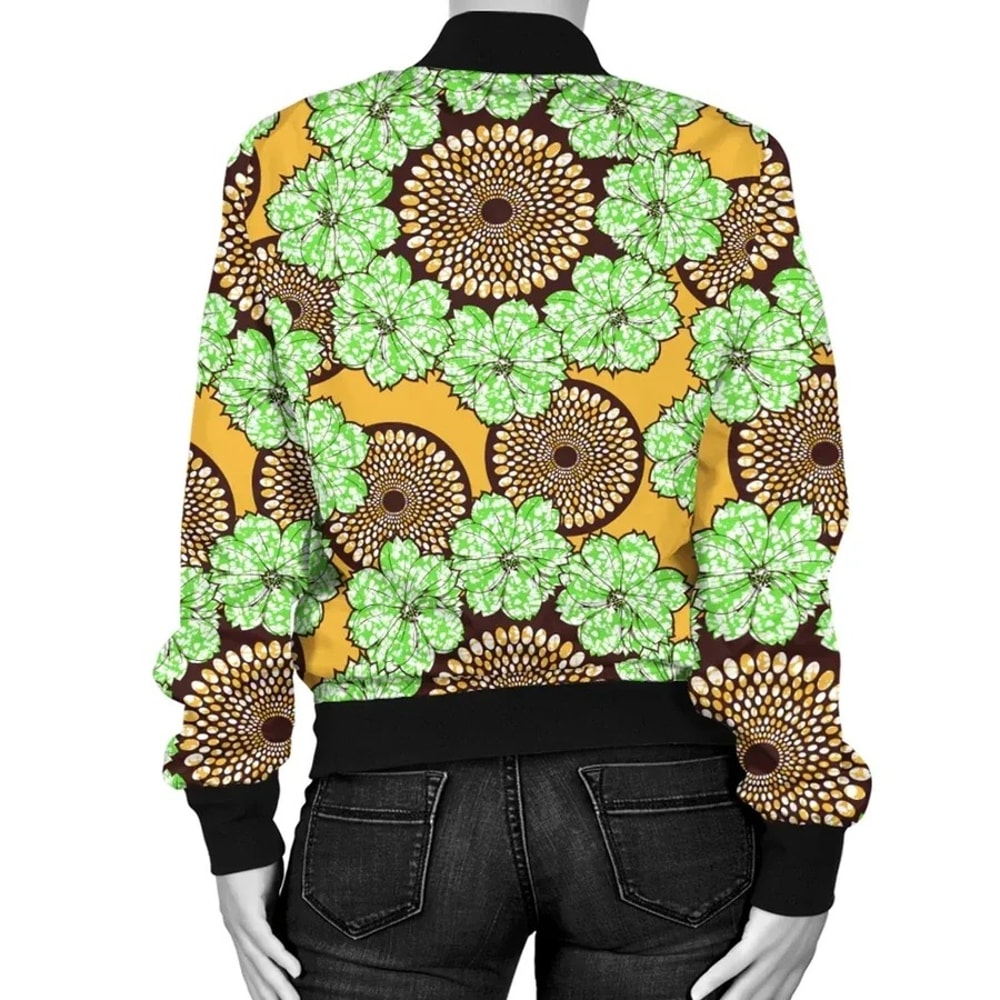 Ankara Flowers Bomber Jacket, African Bomber Jacket For Men Women