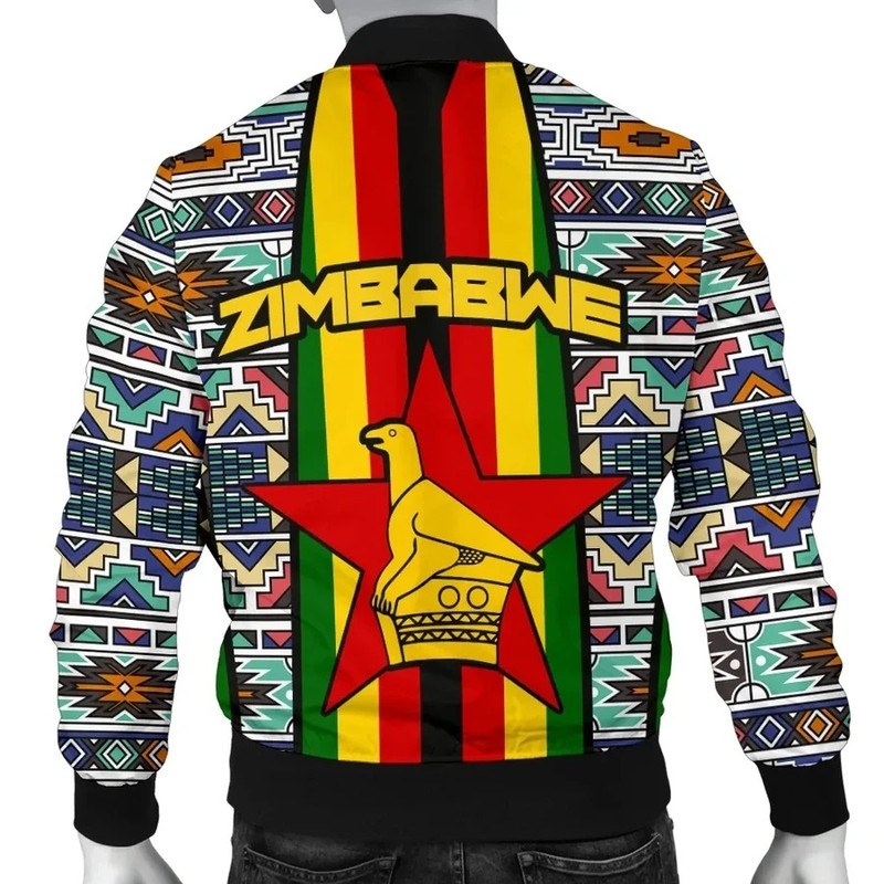 Zimbabwe Coat Of Arms Men's Bomber Jacket, African Bomber Jacket For Men Women