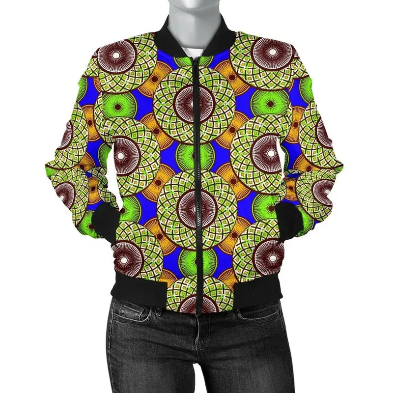 Ankara Cloth - Vibrant Nawiri Bomber Women, African Bomber Jacket For Men Women