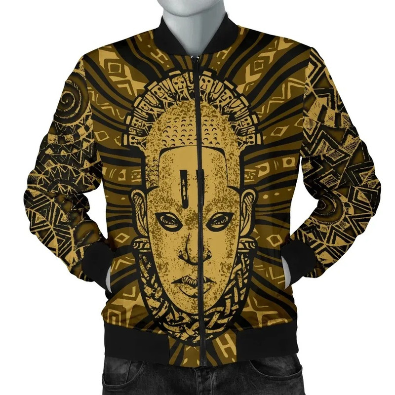 Africa Queen Idia Men's Bomber Jacket, African Bomber Jacket For Men Women