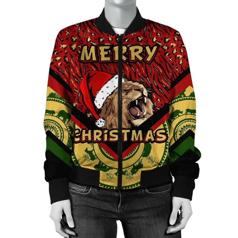 Christmas Lion Bomber Jacket, African Bomber Jacket For Men Women