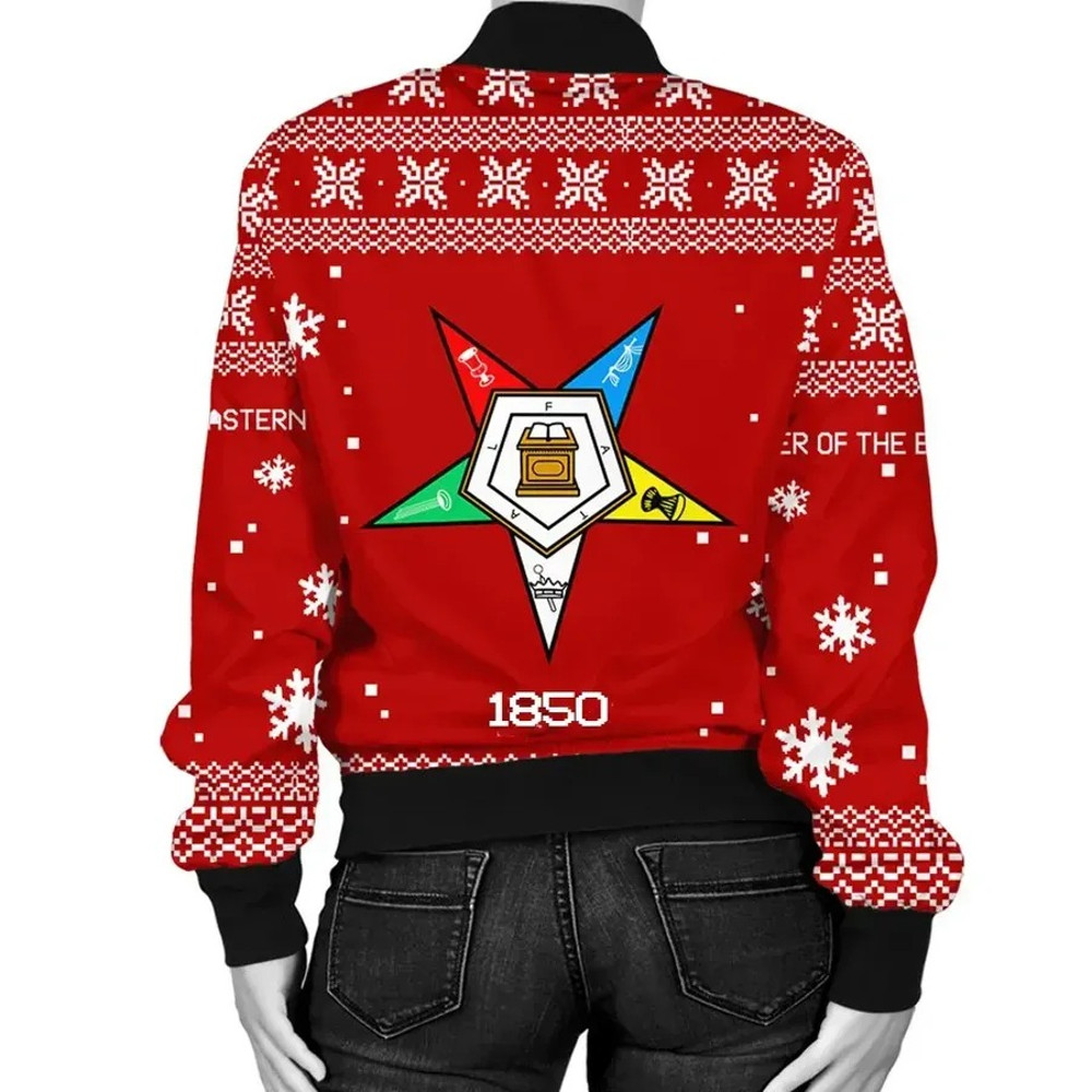 Order of the Eastern Star Xmas Motto Bomber Jacket, African Bomber Jacket For Men Women