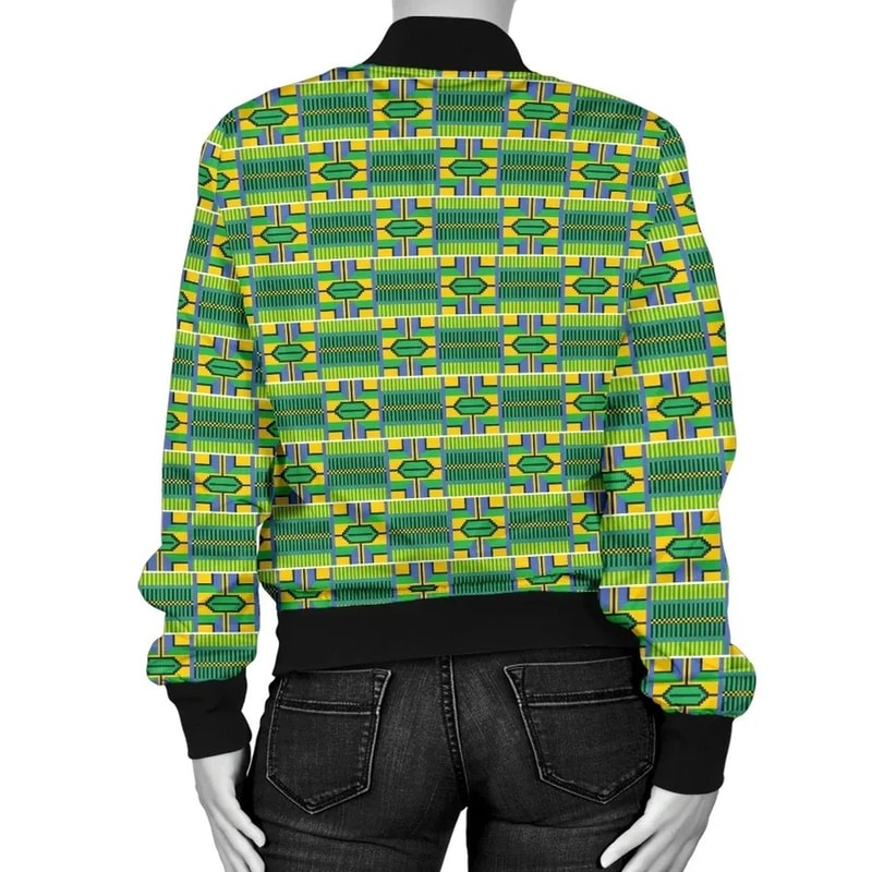 Kente Cloth - Verdurous Bomber Women, African Bomber Jacket For Men Women
