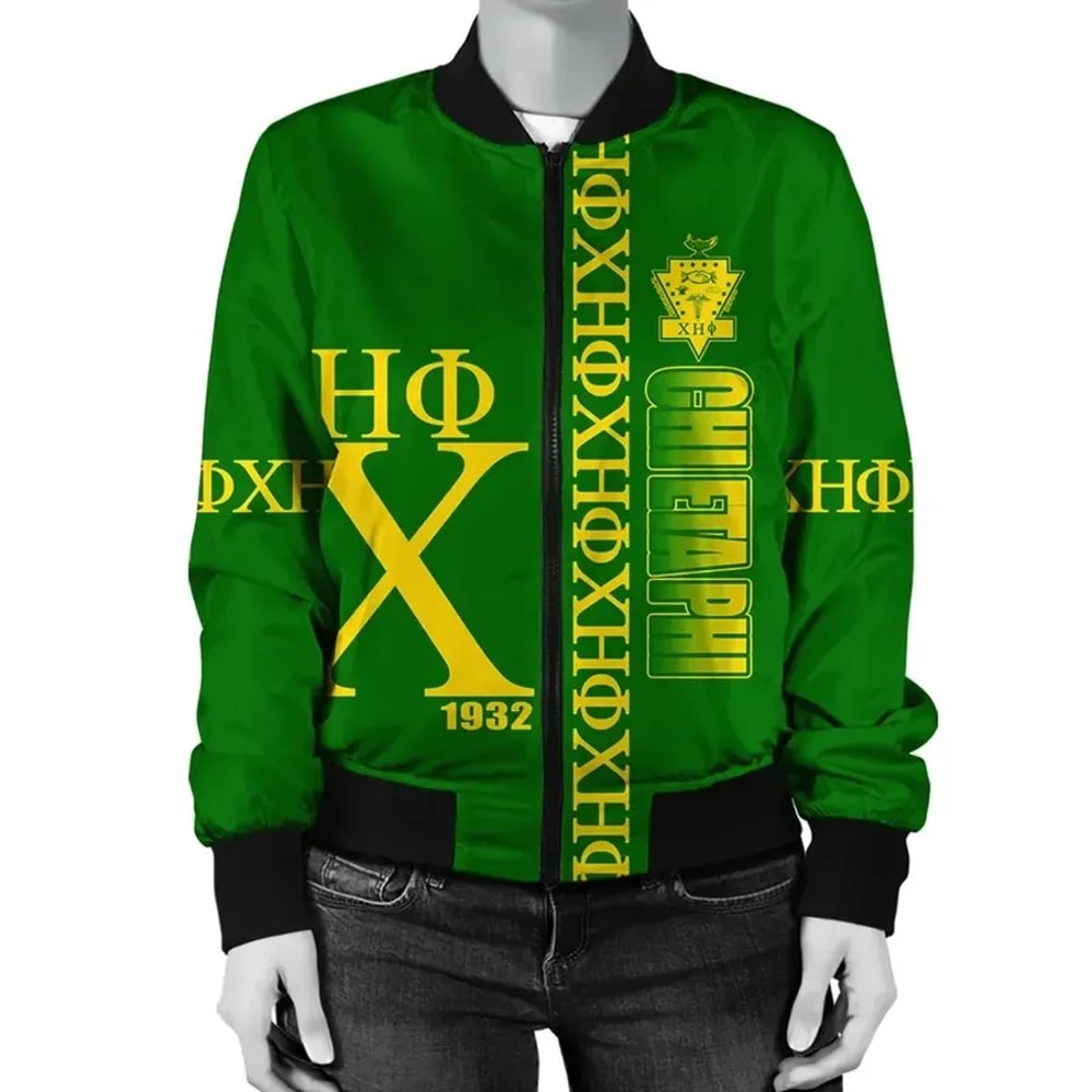 Green Chi Eta Phi Bomber Jacket, African Bomber Jacket For Men Women