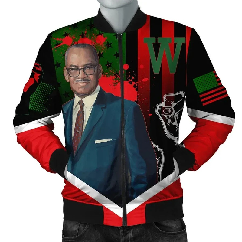 African American Flag William L. Dawson Bomber Jacket, African Bomber Jacket For Men Women