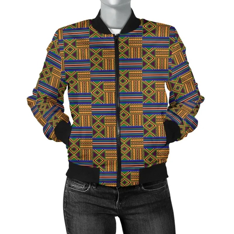 Kente Cloth - Adofowaa awaamu Bomber Women, African Bomber Jacket For Men Women
