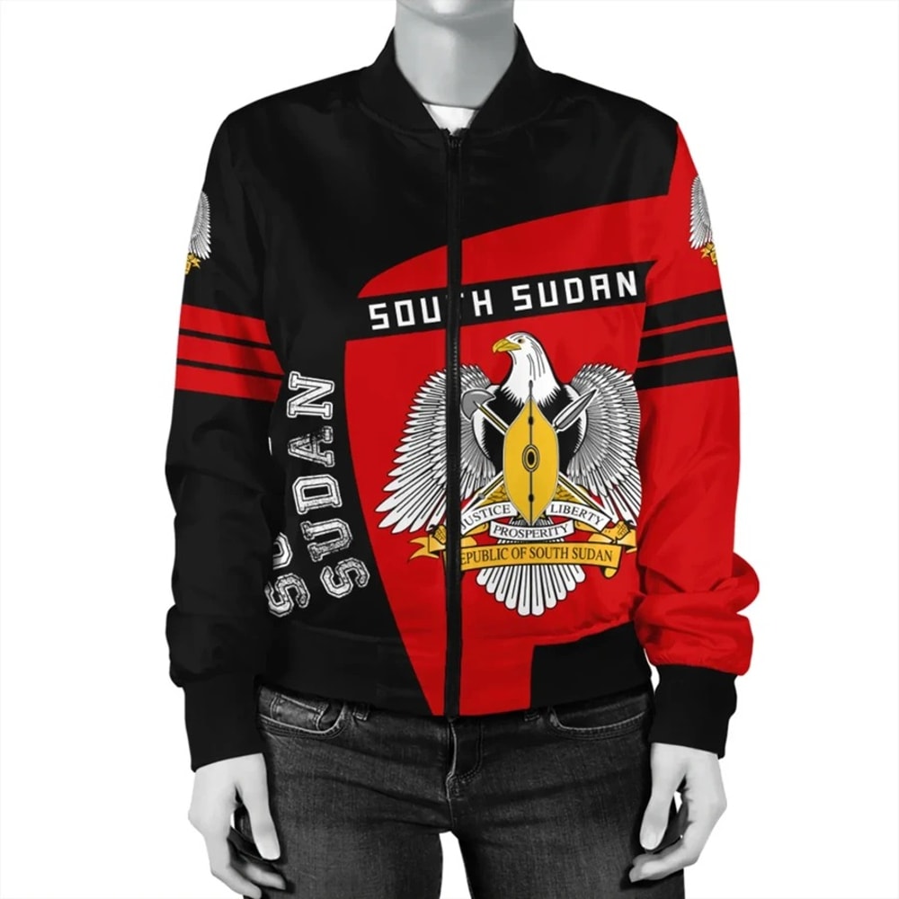 South Sudan Bomber Sport Premium, African Bomber Jacket For Men Women