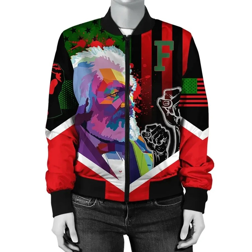 African American Flag Frederick Douglass Bomber Jacket, African Bomber Jacket For Men Women