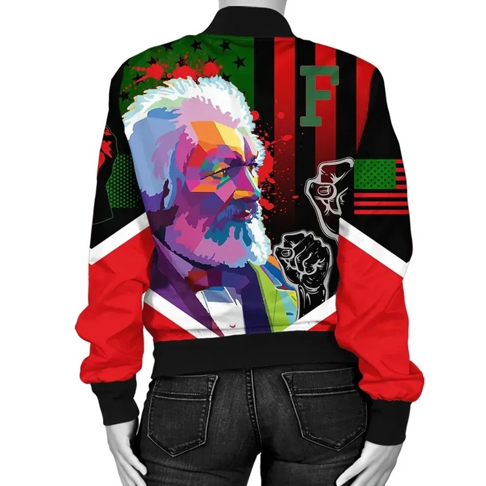 African American Flag Frederick Douglass Bomber Jacket, African Bomber Jacket For Men Women