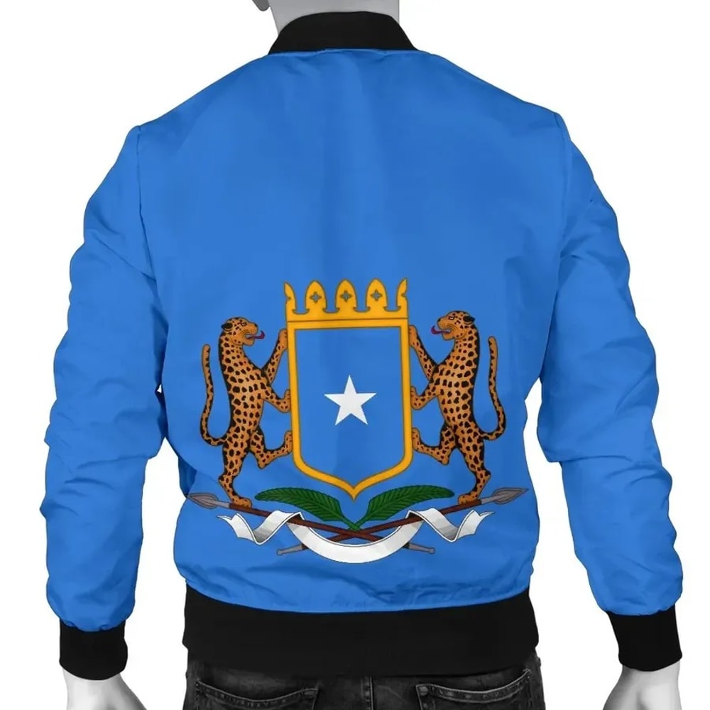 Somalia Coat Of Arms Flag Men's Bomber Jacket, African Bomber Jacket For Men Women