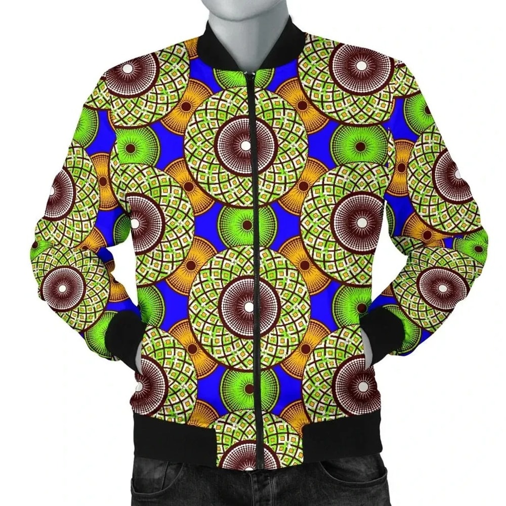 Ankara Cloth - Vibrant Nawiri Bomber Jacket, African Bomber Jacket For Men Women