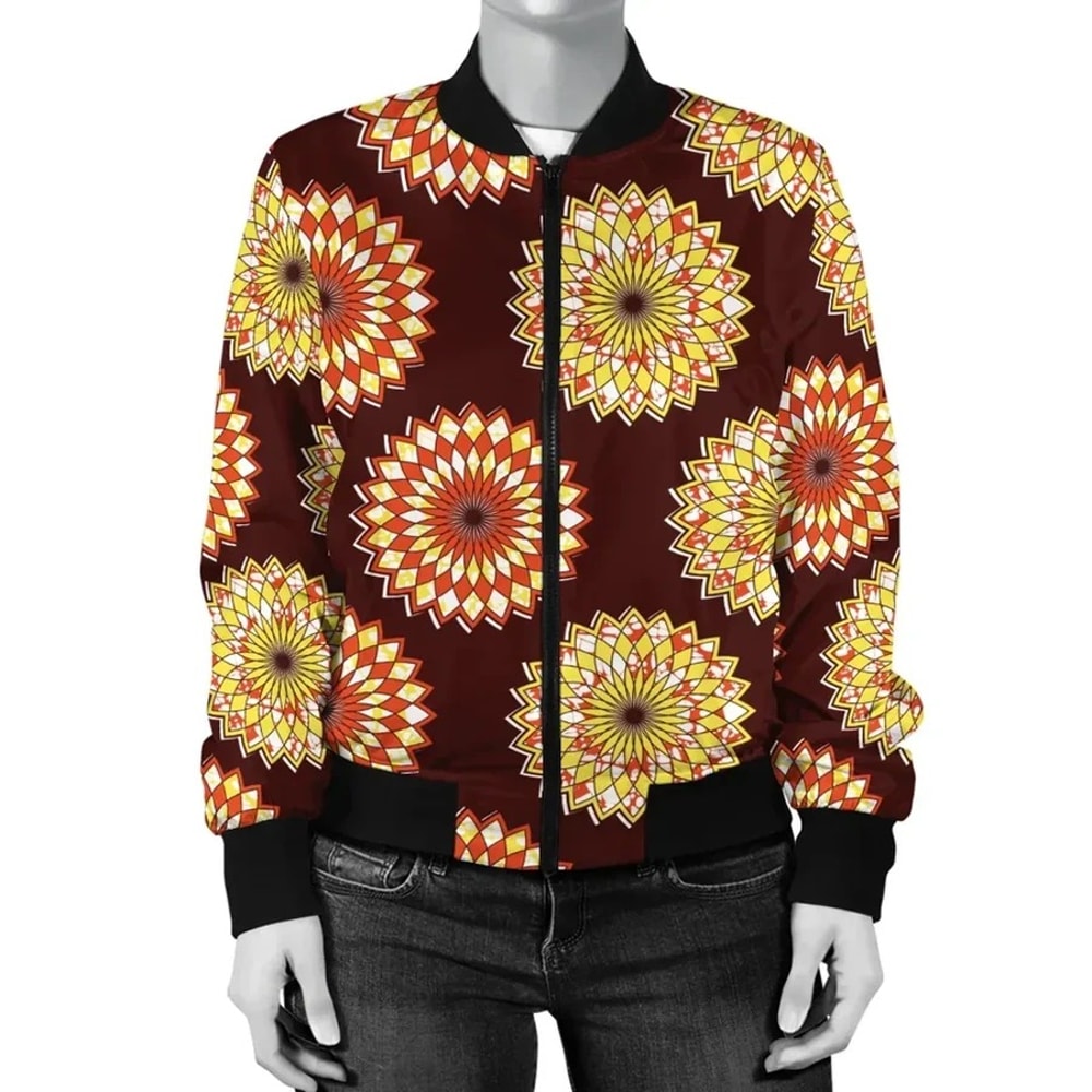 Ankara Geometric Nawiri Bomber Jacket, African Bomber Jacket For Men Women