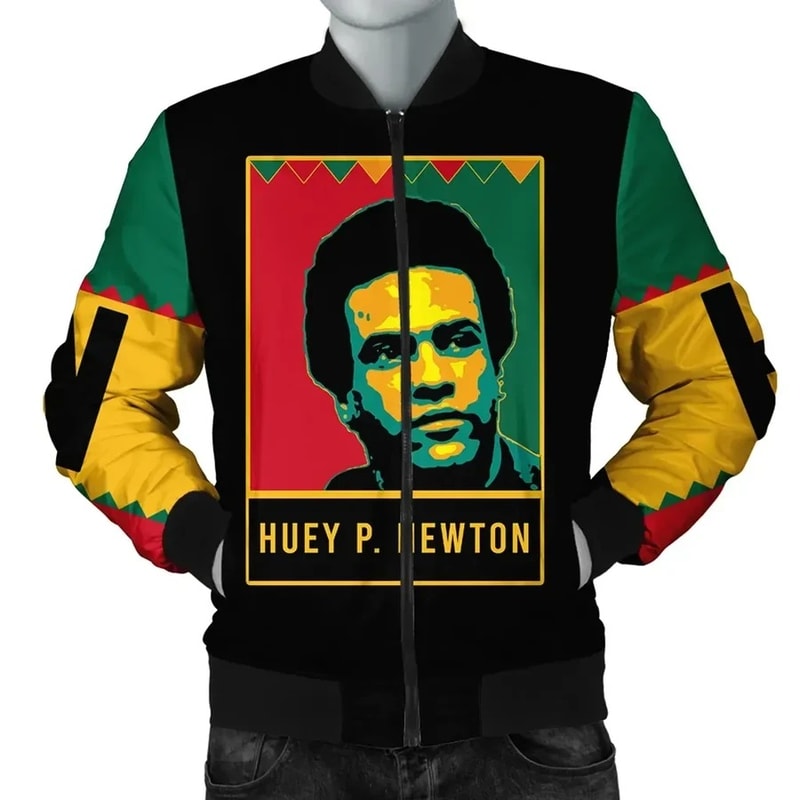 Huey P. Newton Black History Month Style Bomber Jacket, African Bomber Jacket For Men Women