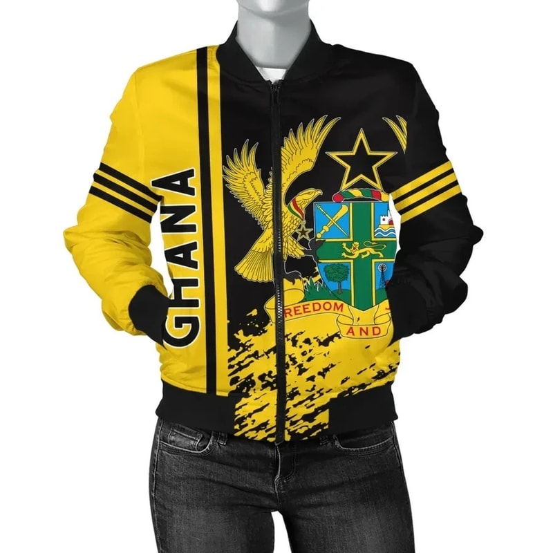 Ghana Bomber Jacket Quarter Style, African Bomber Jacket For Men Women