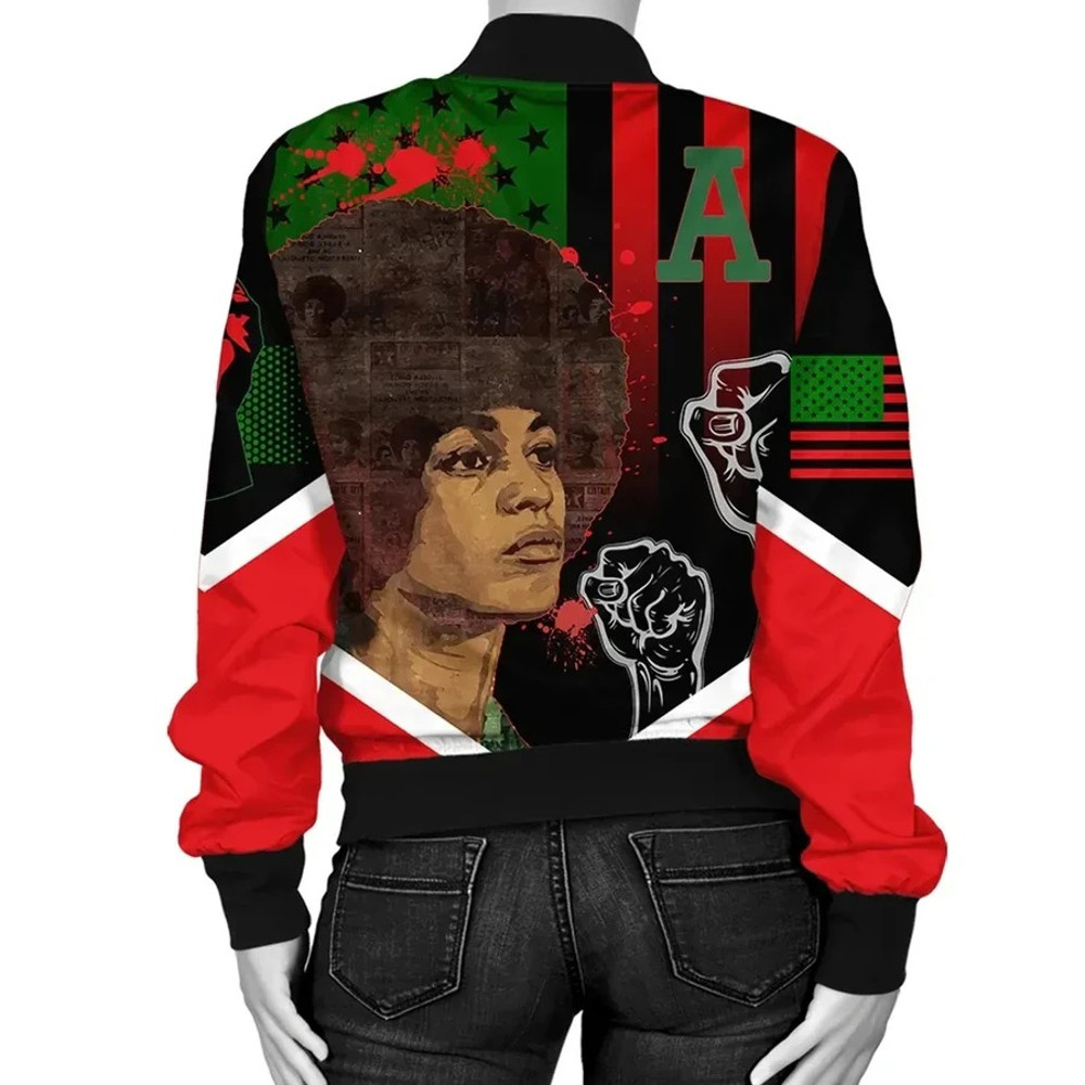 African American Flag Angela Davis Bomber Jacket, African Bomber Jacket For Men Women