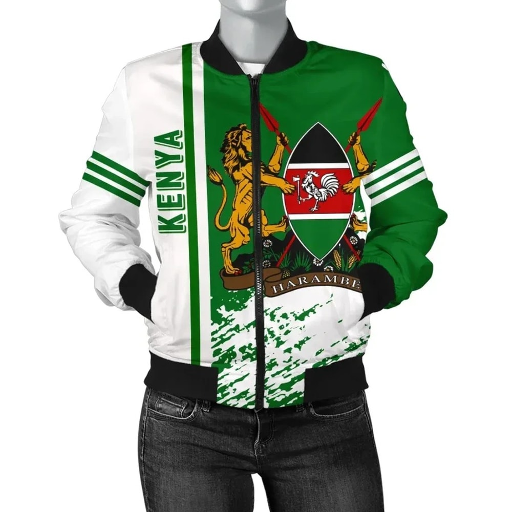Kenya Bomber Jacket Quarter Style, African Bomber Jacket For Men Women