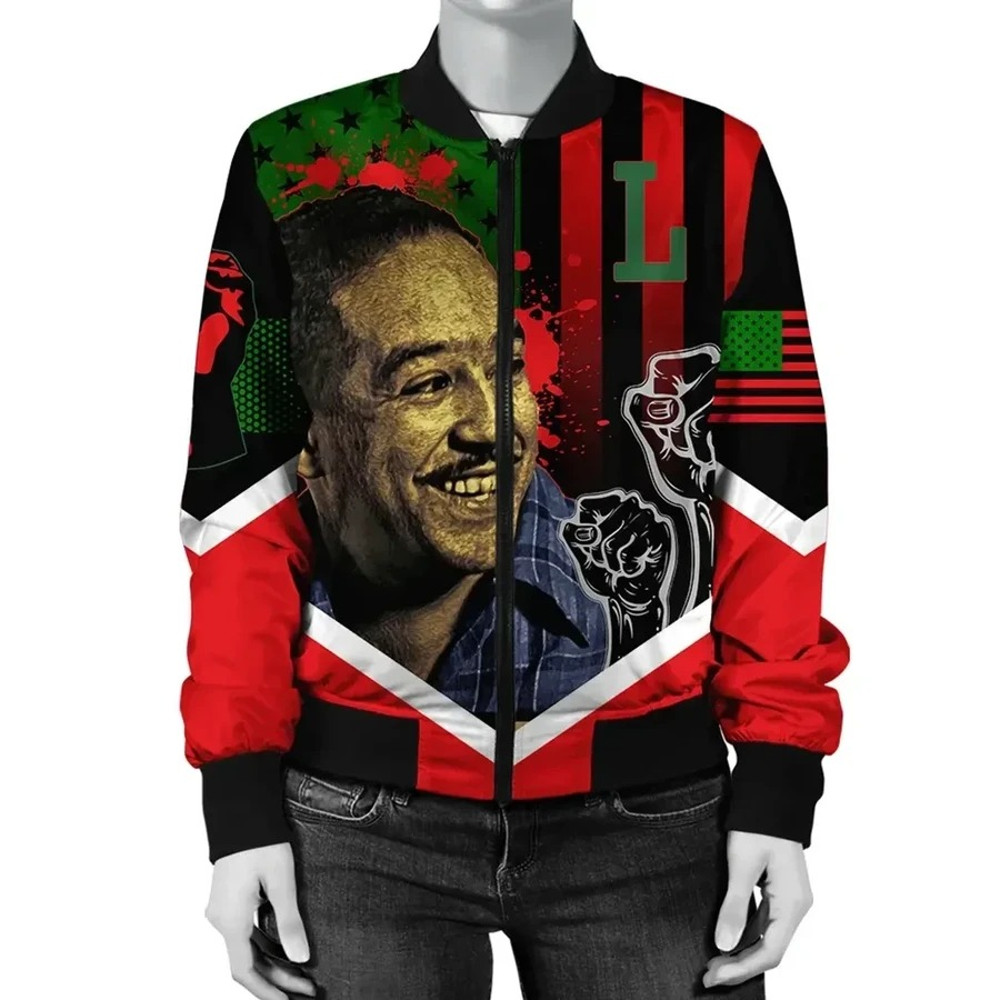 African American Flag Langston Hughes Bomber Jacket, African Bomber Jacket For Men Women
