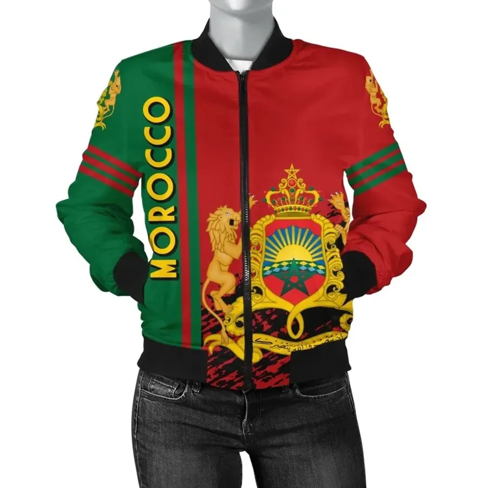 Morocco Bomber Jacket Quarter Style, African Bomber Jacket For Men Women