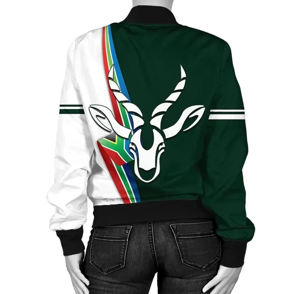 South Africa Springbok Flag Bomber Jacket, African Bomber Jacket For Men Women