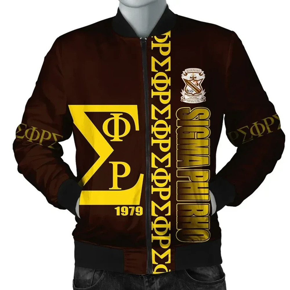 Brown Sigma Phi Rho Bomber Jacket, African Bomber Jacket For Men Women
