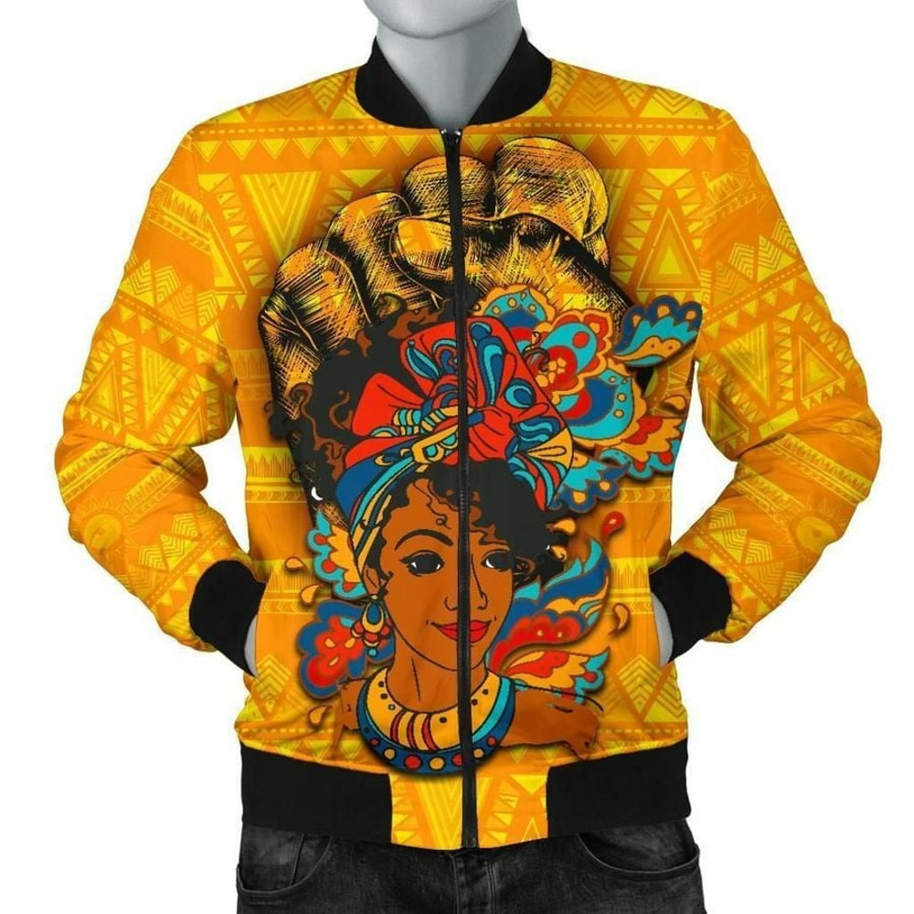 African Black Women Power and Africa Map Bomber Jacket, African Bomber Jacket For Men Women