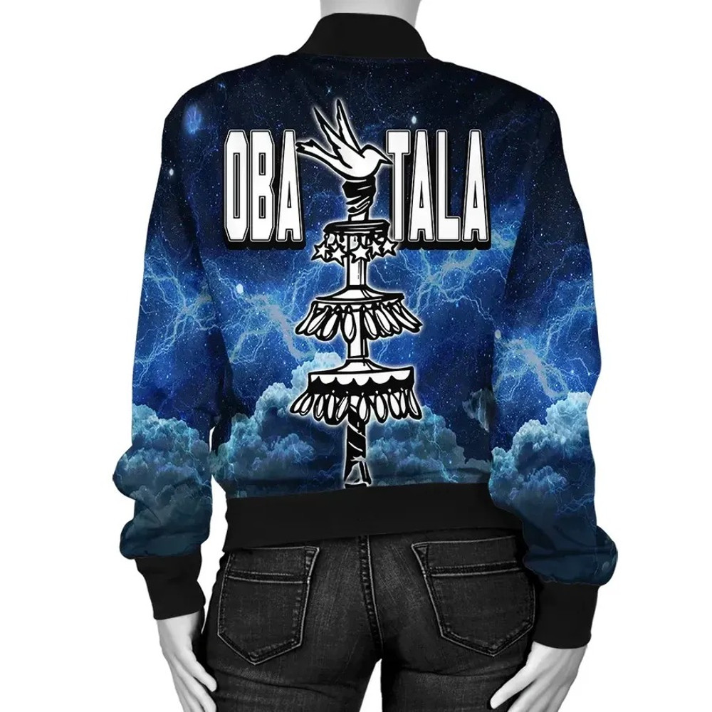 Orisha Obatala Gods And Angel Galaxy Background Bomber Jacket, African Bomber Jacket For Men Women