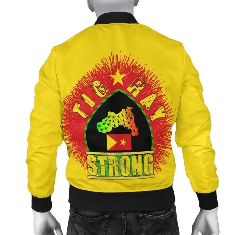 Tigray Strong (Yellow) Bomber Jacket, African Bomber Jacket For Men Women