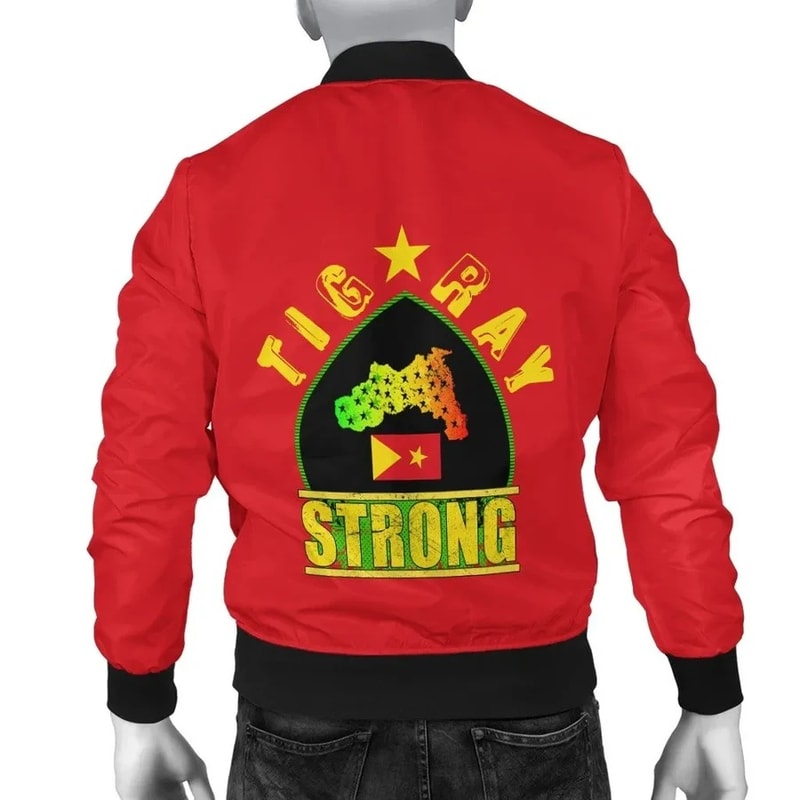 Tigray Strong (Red) Bomber Jacket, African Bomber Jacket For Men Women