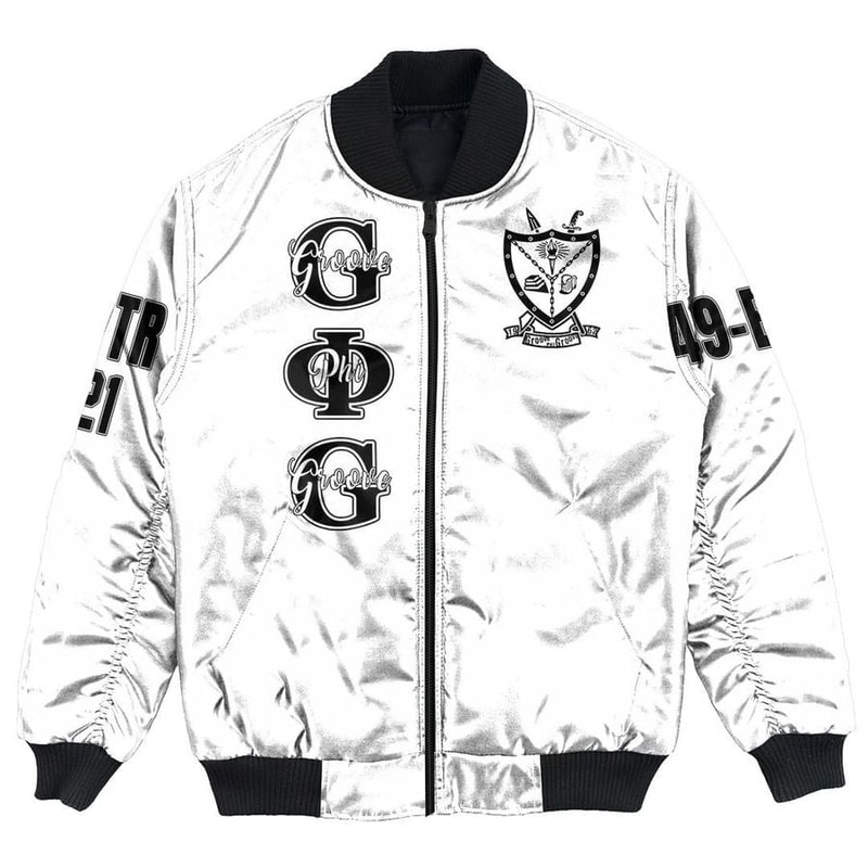 Custom Groove Phi Groove White Bomber Jackets, African Bomber Jacket For Men Women